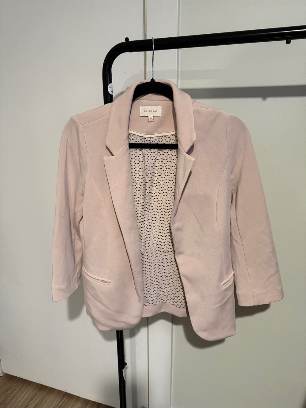 Skies Are Blue Blush Pink Open-Front Blazer